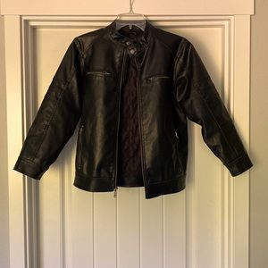 Black Rivet Genuine Leather Jacket (Girls L)
